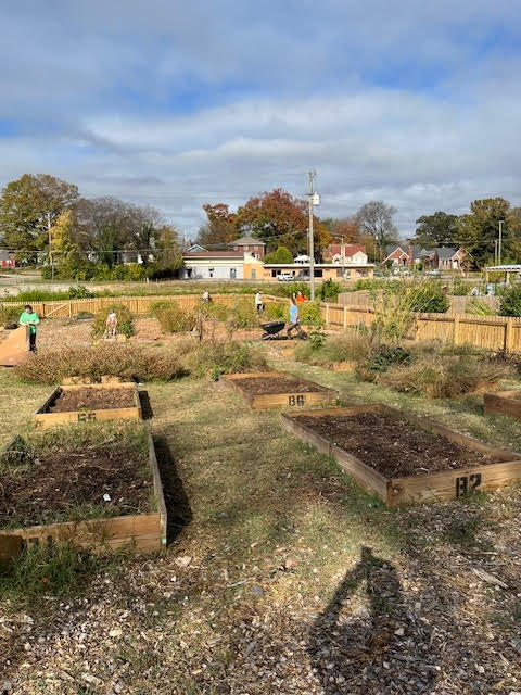 Volunteer workday at Brown Community Garden