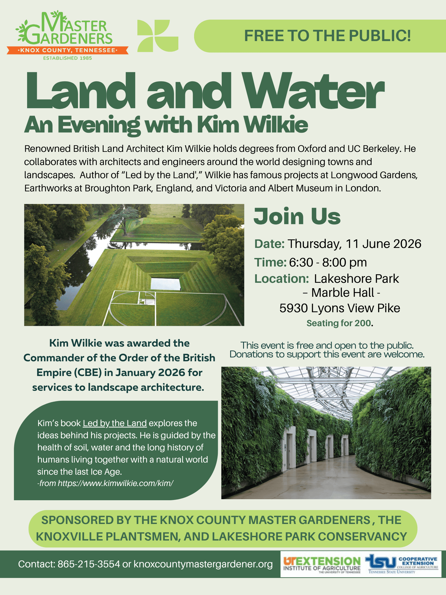 Land and Water: An Evening with Kim Wilkie.
